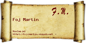 Foj Martin névjegykártya